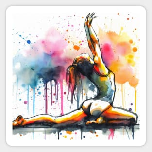 Artistic illustration of a gymnast in the floor exercise Sticker